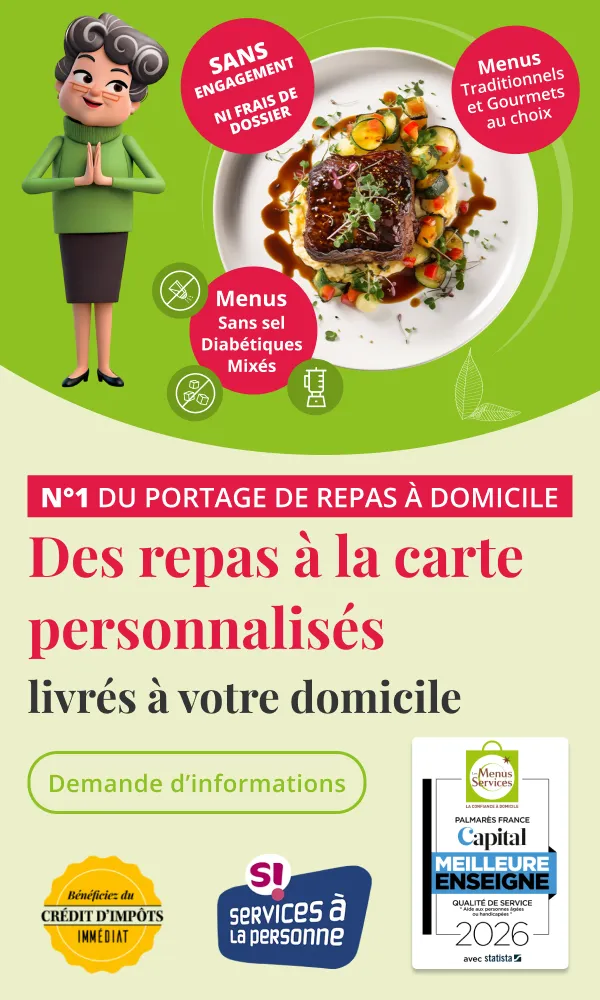 Des repas à la carte personnalisés livrés à domicile - Sans engagement - Les Menus Services